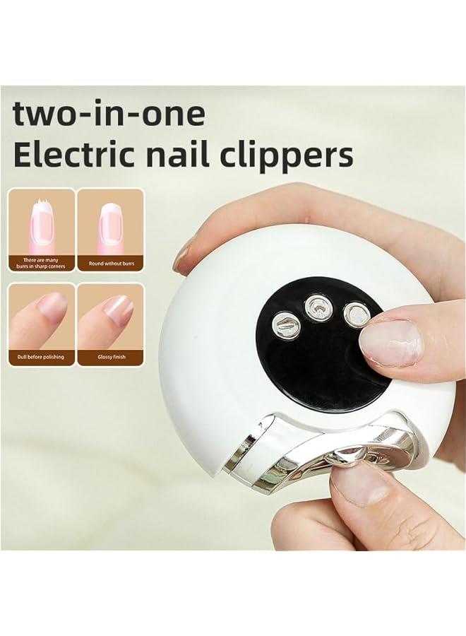 ميكسد قصافة اظافر كهربائية من دوراني، ماكينة تشذيب اظافر كهربائية للاطفال مع ضوء، 3 مستويات سرعات وتخزين مشابك الاظافر، قصافة اظافر قابلة لاعادة الشحن للرضع والاطفال والبالغين وكبار السن - Image 2