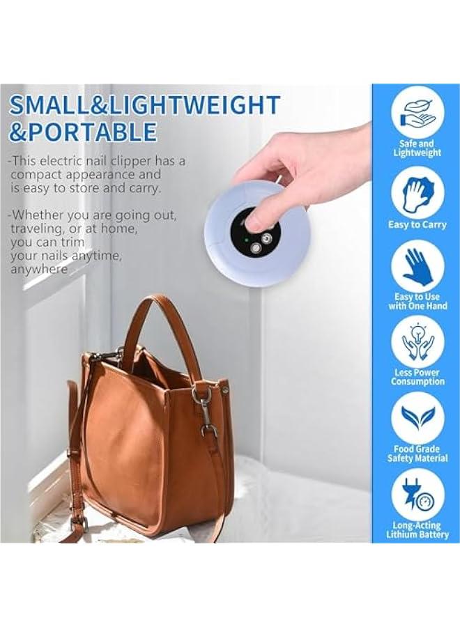 ميكسد قصافة اظافر كهربائية من دوراني، ماكينة تشذيب اظافر كهربائية للاطفال مع ضوء، 3 مستويات سرعات وتخزين مشابك الاظافر، قصافة اظافر قابلة لاعادة الشحن للرضع والاطفال والبالغين وكبار السن - Image 5