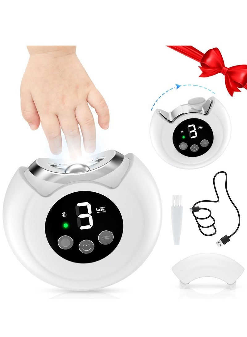 ميكسد قصافة اظافر كهربائية من دوراني، ماكينة تشذيب اظافر كهربائية للاطفال مع ضوء، 3 مستويات سرعات وتخزين مشابك الاظافر، قصافة اظافر قابلة لاعادة الشحن للرضع والاطفال والبالغين وكبار السن - Image 1