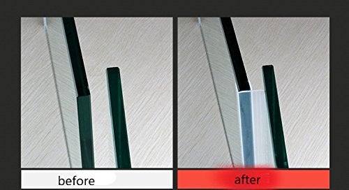 Slaige 10 Ft ( Feet ) Glass Shower Door Seal Strip, Frameless Weatherproof Shower Door Seal Strip Silicone Rubber Sweep for 1/4 inch Glass , Clear (1/4 inch(6mm), F-Type) - Image 3