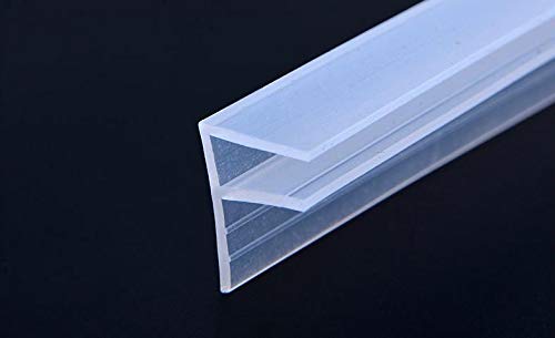 Slaige 10 Ft ( Feet ) Glass Shower Door Seal Strip, Frameless Weatherproof Shower Door Seal Strip Silicone Rubber Sweep for 1/4 inch Glass , Clear (1/4 inch(6mm), F-Type) - Image 5