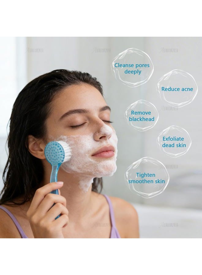 AUEAR , 4 Pack Face Brush for Cleansing and Exfoliating Facial Cleaning Brush with Cap for Women and Girls Wash Makeup Massaging - Image 3