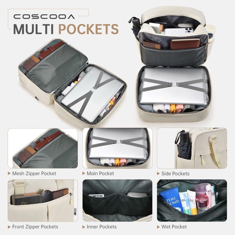 COSCOOA 40x30x15 cm Personal Item Travel Bag,Expandable 40x30x25cm Carry on Duffel Bag,Flight Approved Underseat Weekender Overnight Bag with Wet Pocket - Image 4