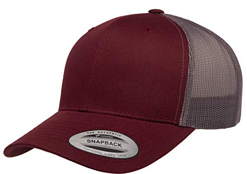 Yupoong YP Classics Retro Trucker Cap MaroonGrey OSFA - Image 1