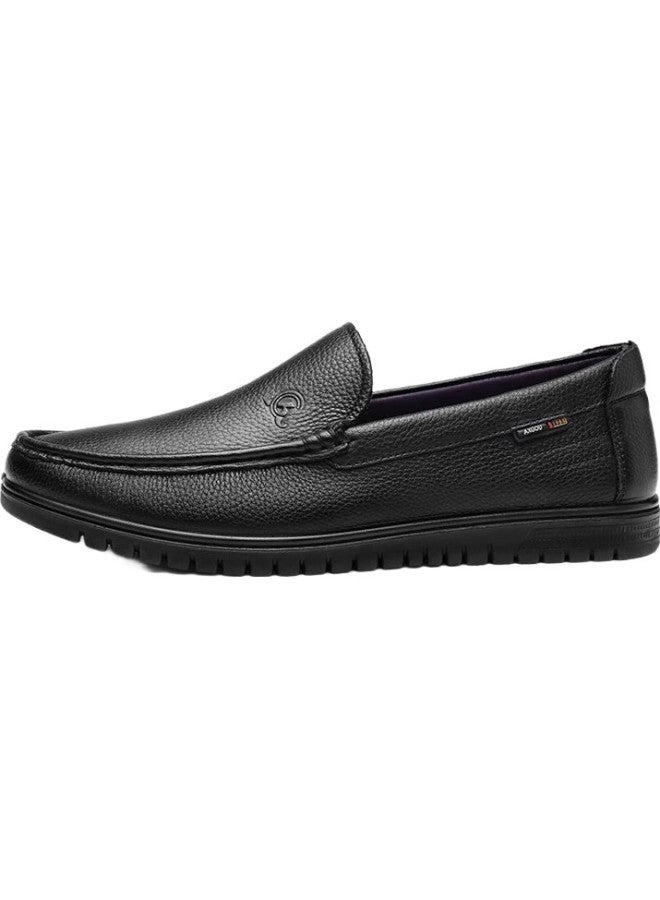 Strongman Business Casual Men'S Shoes Commuter Leather Shoes Top Layer Cowhide One-Footed Driving Shoes Jda351049 Black Size 42 - Image 2