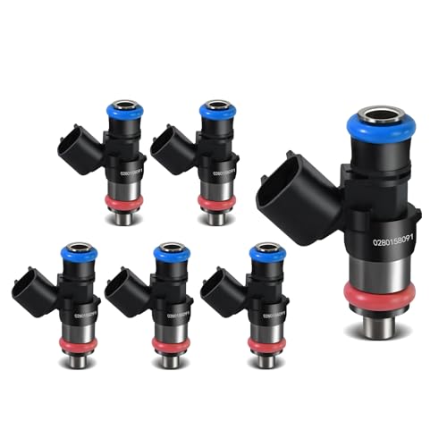 STZJAYE Fuel Injectors 0280158091 3.5L 3.7L Set of 6 Compatible with Ford Edge 2007 2008 2009 2010 2011,for Lincoln MKS 2009-2011,for Mazda 6 2009-2013 Vehicle,Replace OE ZZJ1-13-250A, FJ1000 - Image 1
