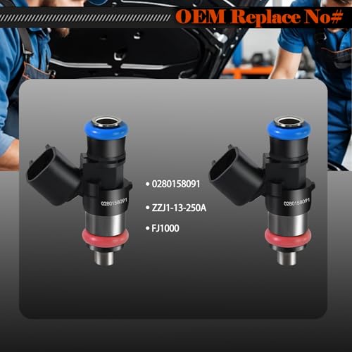 STZJAYE Fuel Injectors 0280158091 3.5L 3.7L Set of 6 Compatible with Ford Edge 2007 2008 2009 2010 2011,for Lincoln MKS 2009-2011,for Mazda 6 2009-2013 Vehicle,Replace OE ZZJ1-13-250A, FJ1000 - Image 3