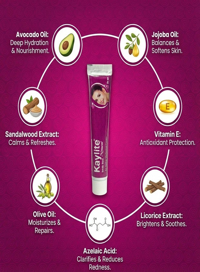 Kaylite Ayurveda Natural Face Cream 20 Gm for Whitening Face | Glowing Skin | Dark Spot | Best for Melasma | Pigmentation | Age Spots for Men & Women | Lightening Cream - 20 Gm (Pack of 1) - Image 5