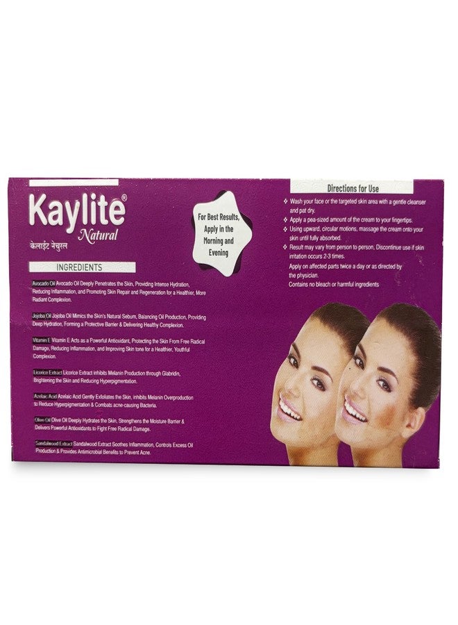 Kaylite Ayurveda Natural Face Cream 20 Gm for Whitening Face | Glowing Skin | Dark Spot | Best for Melasma | Pigmentation | Age Spots for Men & Women | Lightening Cream - 20 Gm (Pack of 1) - Image 2