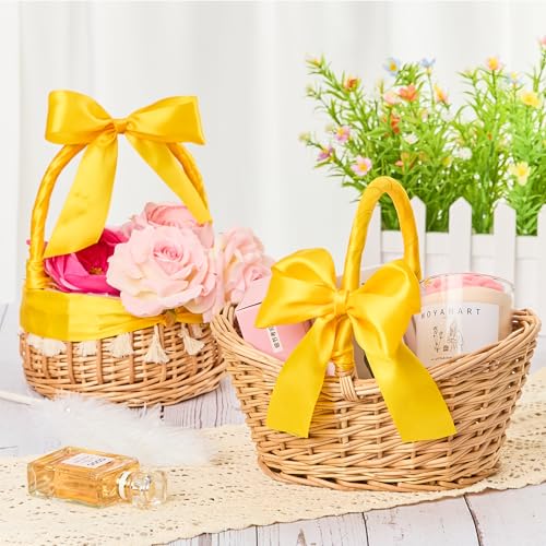 CLUEWR 1-1/2 Inches 50 Yards Yellow Satin Ribbon, Solid Fabric Ribbon Roll for Flower Bouquets, Gift Wrapping, Wedding, Handmade Crafts - Image 5