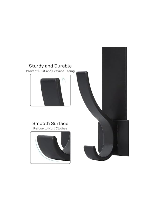 PROMASS Space Aluminum and Carbon Steel Door Hanger,Heavy Duty Over The Door Hooks,Over The Door Organizer for Hanging Clothes,Coats,Bags,Towels and Hat (Black)  - Image 2