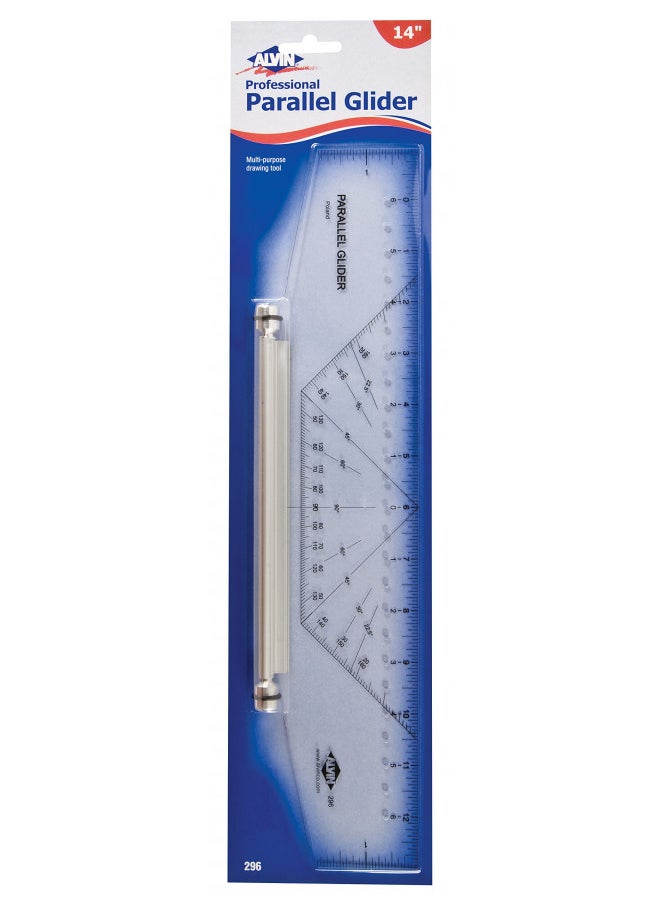 Alvin ALVIN Parallel Glider Professional Rolling Ruler 14" Model 296 Drafting and Architecture Tool for Students, Hobbyists, and Professionals, Ideal For Drawing Parallel Lines, Circles and Arcs - 14 Inches  - Image 2