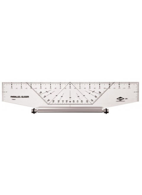 ALVIN Parallel Glider Professional Rolling Ruler 14" Model 296 Drafting and Architecture Tool for Students, Hobbyists, and Professionals, Ideal For Drawing Parallel Lines, Circles and Arcs - 14 Inches