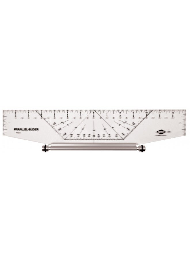 Alvin ALVIN Parallel Glider Professional Rolling Ruler 14" Model 296 Drafting and Architecture Tool for Students, Hobbyists, and Professionals, Ideal For Drawing Parallel Lines, Circles and Arcs - 14 Inches  - Image 1