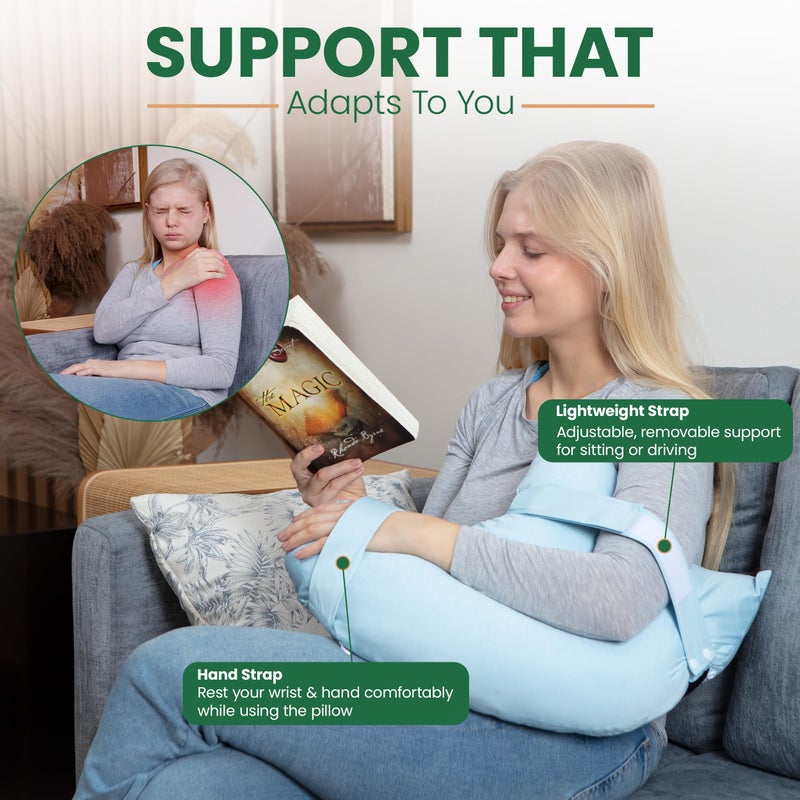 Allersoft| American Owned Company| Post Shoulder Surgery Pillow, Rotator Cuff Pillow. Relief from Shoulder Pain or Frozen Shoulder. Cooling Fabric Reduces Sweating - Image 2