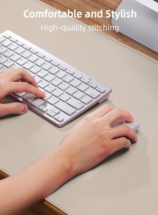 AFIING Extra Large Desk Mat - 63"x 17" Non-Slip Desk Pad for Office and Home - Ideal for Large Mouse Pad and Desk Mats on Top of Desks(Beige) - Image 4
