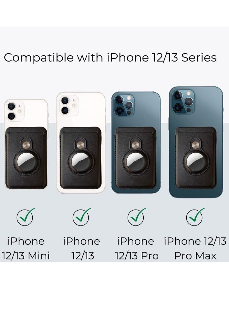 Captaintech MagSafe Compatible Wallet with AirTag Pocket AirTag Case Magnetic Card Wallet Case Compatible with MagSafe Devices iPhone 12 Mini iPhone 12 iPhone 12 Pro iPhone 12 Pro Max Black - Image 5