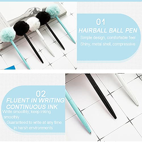 IXIGER Plush Cute Ball Pen, Fluffy Easter & Party Supplies, Colorful Feather Pens, 3pcs - Image 3