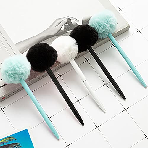 IXIGER Plush Cute Ball Pen, Fluffy Easter & Party Supplies, Colorful Feather Pens, 3pcs - Image 5