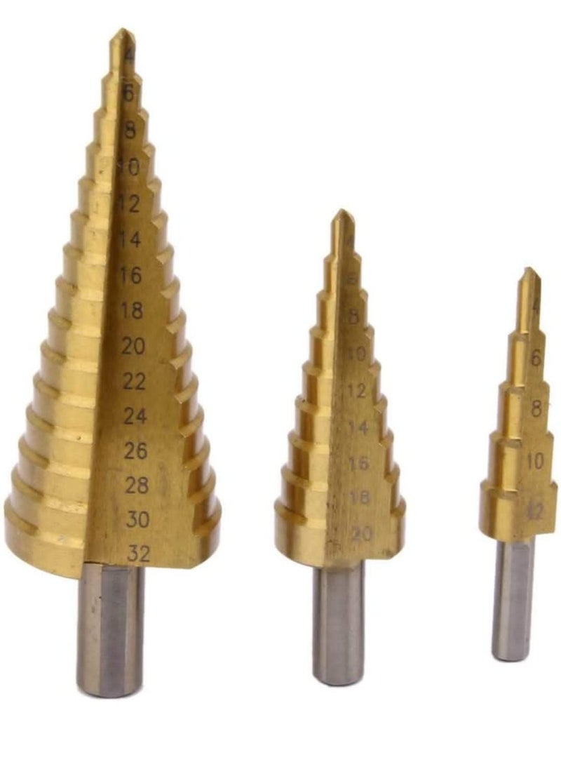 Hetkrishi Hetkrishi HSS High Speed Steel Drill dit Set Titanium Step Drill Bit Set Drill Bit for Metal 25 mm Hex Shank Drive Kit for Woodworking Metal Sheet 312mm412mm420mm3 Pcs 3  - Image 1