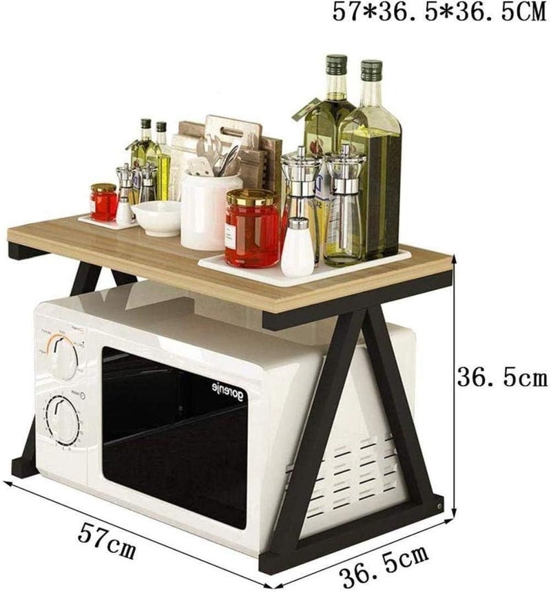 INDIDECOR INDIDECOR 36650 Kitchen Rack Microwave Oven Stand Kitchen Cabinet Sturdy Kitchen Microwave Shelf Storage and Spice Rack Stand Durable Color Black  - Image 2