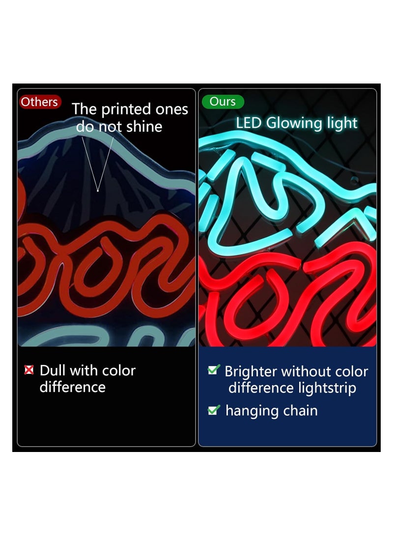 Excefore Crs LIGHT Neon Signs for Wall Decor Neon Lights for Bedroom Led Business Signs Suitable for Restaurant Gift LED for Wall Artwork Decor 5V Power Adapter, 17 * 11 Inch - Image 2