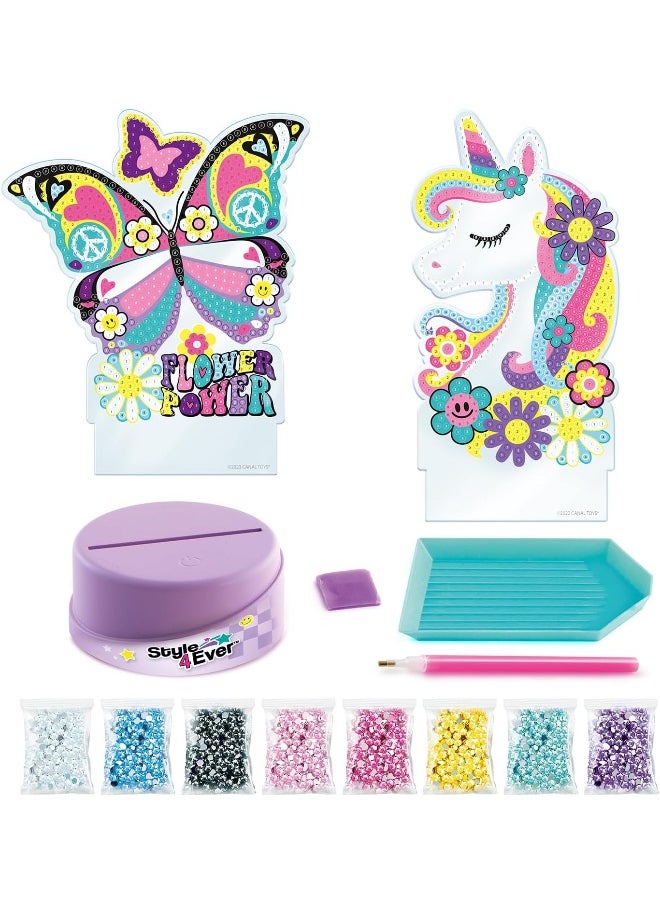 Canal Toys Style 4Ever Light Up Diamond Art Painting Kit (Butterfly and Unicorn)  - Image 1