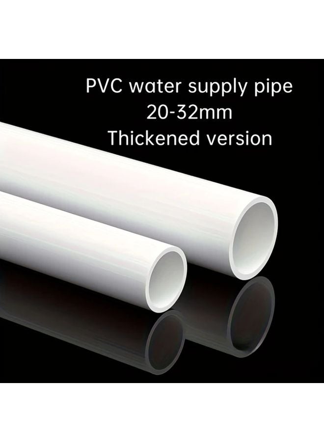 25mm 39 37 Inch 2pcs Heavy Duty PVC Water Supply Pipe White Buried Irrigation - Image 2