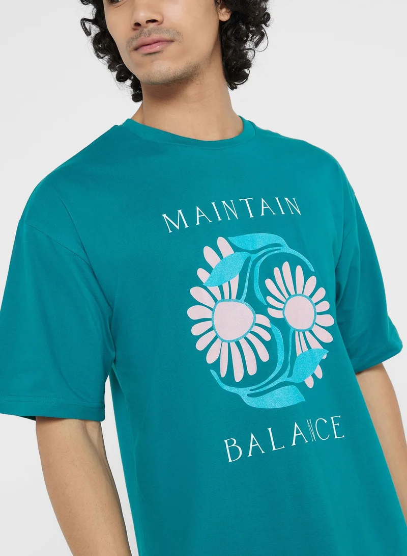سفنتي فايف Contrast Printed T Shirt