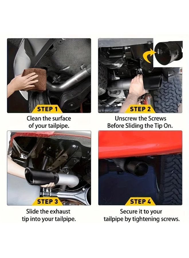Blue Round Car Exhaust Silencer Tip Straight Pipe Inlet Reduces Noise Aluminum Tailpipe - Image 4