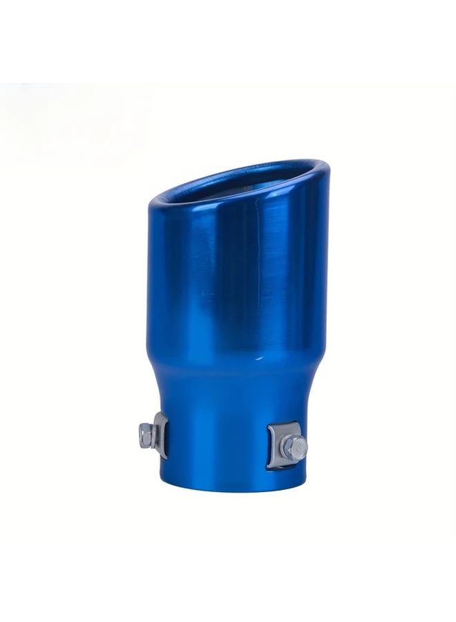 Blue Round Car Exhaust Silencer Tip Straight Pipe Inlet Reduces Noise Aluminum Tailpipe - Image 5
