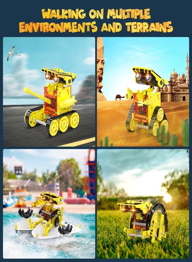 Wesfuner 30-in-1 STEM Solar Robot Kit Toys, 243 Pieces Educational Building Science Experiment Kit for Kids Aged 8-12, Birthday Gifts Kids Aged 8 9 10 11 12 13 Years Old(Yellow) - Image 2