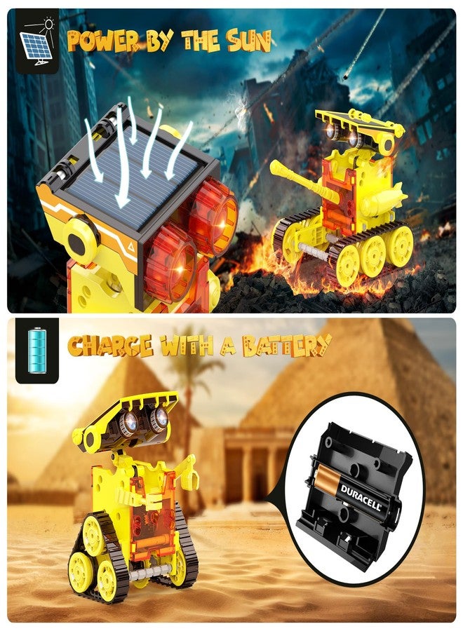 Wesfuner 30-in-1 STEM Solar Robot Kit Toys, 243 Pieces Educational Building Science Experiment Kit for Kids Aged 8-12, Birthday Gifts Kids Aged 8 9 10 11 12 13 Years Old(Yellow) - Image 5