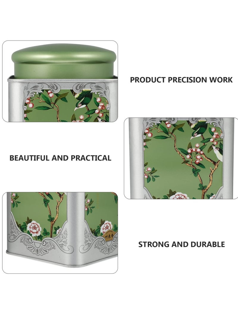 Excefore Metal Container Tea Canister, 2 Pack Tea Tin Canister with Airtight Double Lids, Chinese Style Tea Caddy for Dry Food Coffee Sugar Storage Tea Containers, for Storage Tea Bags Coffee Sugar - Image 5