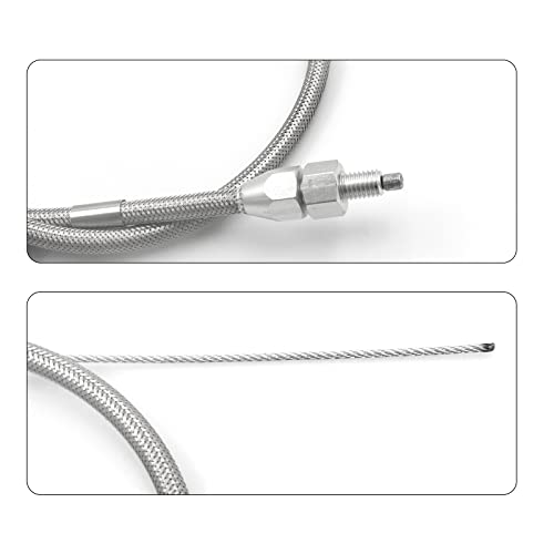 LVOUP 5657 Stainless Adjustable Steel Braided Throttle Cable Kit. 36" in cable 24" Sleeve - Image 3