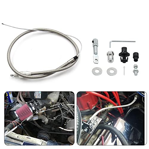 LVOUP 5657 Stainless Adjustable Steel Braided Throttle Cable Kit. 36" in cable 24" Sleeve - Image 4