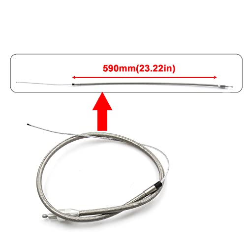 LVOUP 5657 Stainless Adjustable Steel Braided Throttle Cable Kit. 36" in cable 24" Sleeve - Image 2