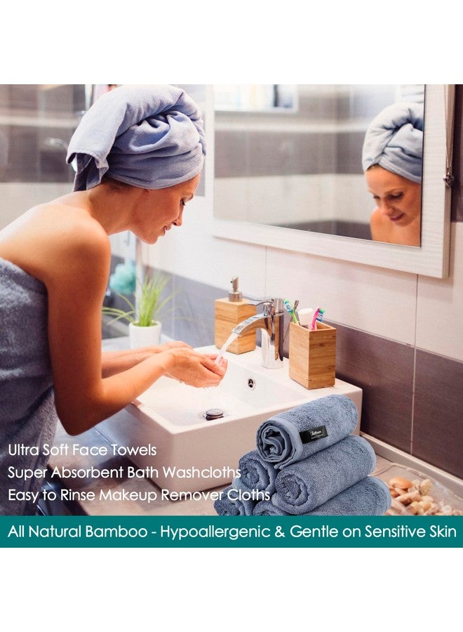 JEFFSUN Wash Cloths 12 Pack, Reusable Makeup Remover Towel, Super Soft and Gentle Face Towel for Sensitive Skin, 10x10 inch Small Face Washcloths, Easy to Clean Lint Free Slate Blue Facial Cleansing Cloths - Image 4