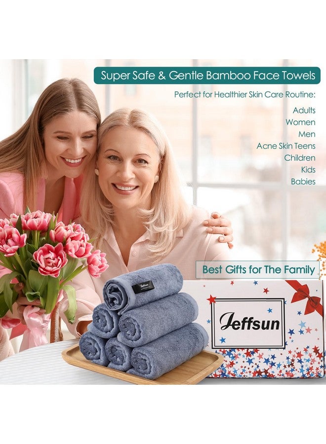 JEFFSUN Wash Cloths 12 Pack, Reusable Makeup Remover Towel, Super Soft and Gentle Face Towel for Sensitive Skin, 10x10 inch Small Face Washcloths, Easy to Clean Lint Free Slate Blue Facial Cleansing Cloths - Image 5
