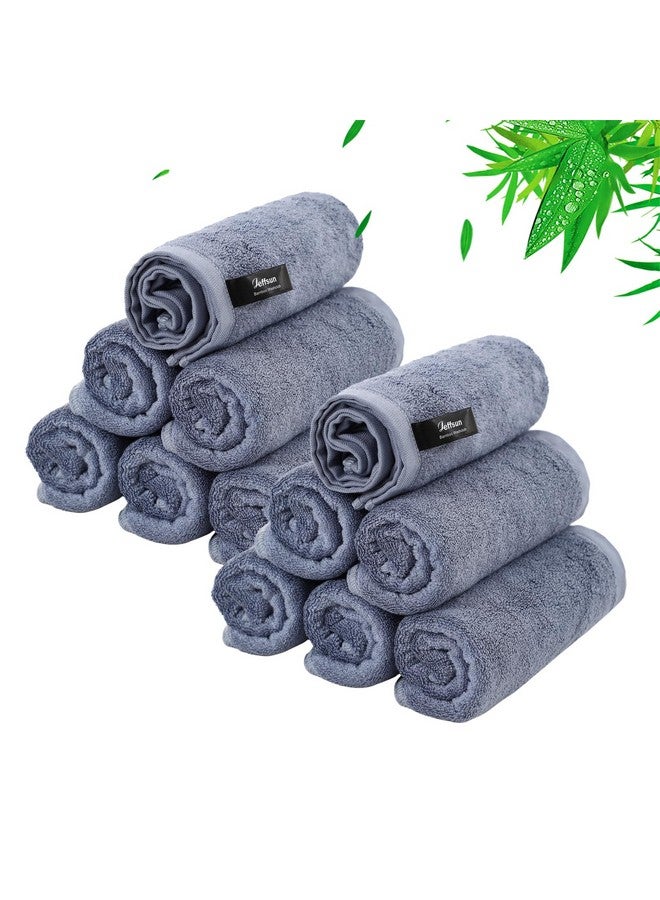 JEFFSUN Wash Cloths 12 Pack, Reusable Makeup Remover Towel, Super Soft and Gentle Face Towel for Sensitive Skin, 10x10 inch Small Face Washcloths, Easy to Clean Lint Free Slate Blue Facial Cleansing Cloths - Image 1