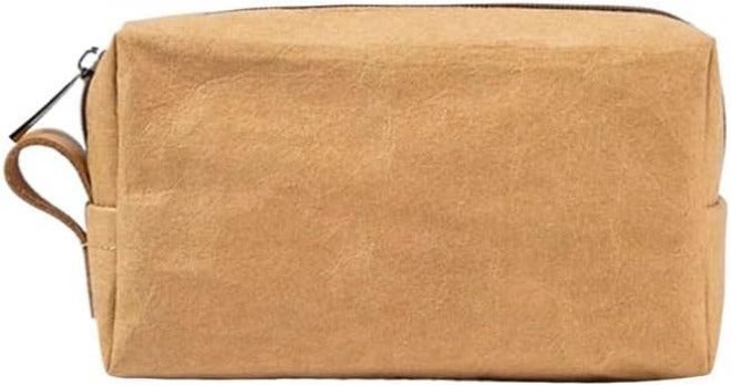 Water Washed Kraft Paper Makeup Bag, Portable Portable Portable Storage Bag(white-Patch five-pointed star4,90 * 135mm) - Image 1
