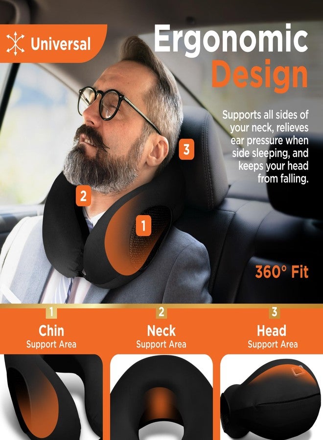 BLACK+DECKER Memory Foam Travel Neck Pillow Travel Pillow for Plane, Car & Train| Ice Silk Cooling Fabric, Ergonomic Design, Neck Support, Washable Cover,Black - Image 5
