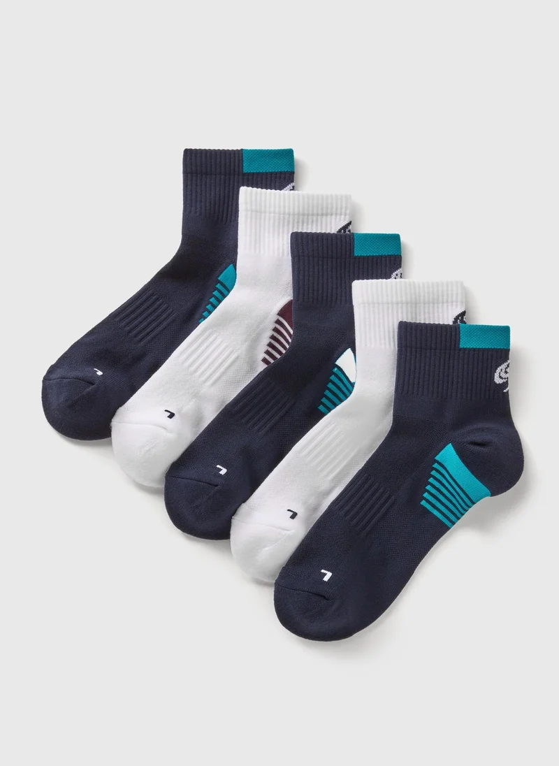 Matalan Souluxe 5 Pack Navy Sports Socks
