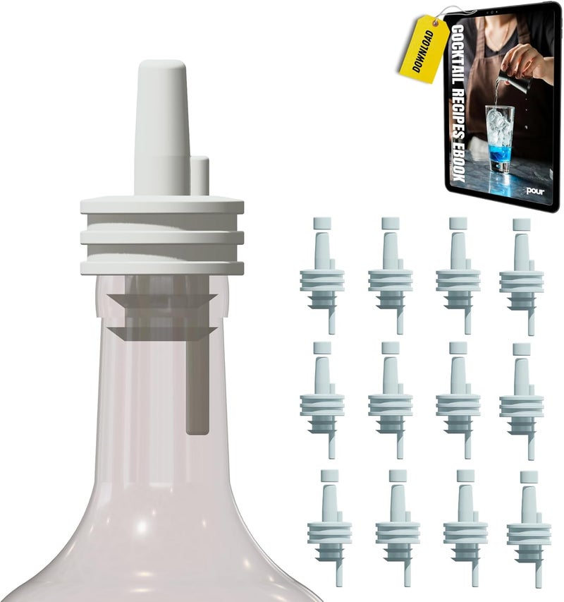 zPour Clear White Premium Quality Liquor Pour Spout Transparent Silicone Top For Bartenders Bars Home Kitchen Alcohol Oil Syrup Dispenser Leak proof Reusable Cap Easy Clean Professional Bottle Pourer - Image 1