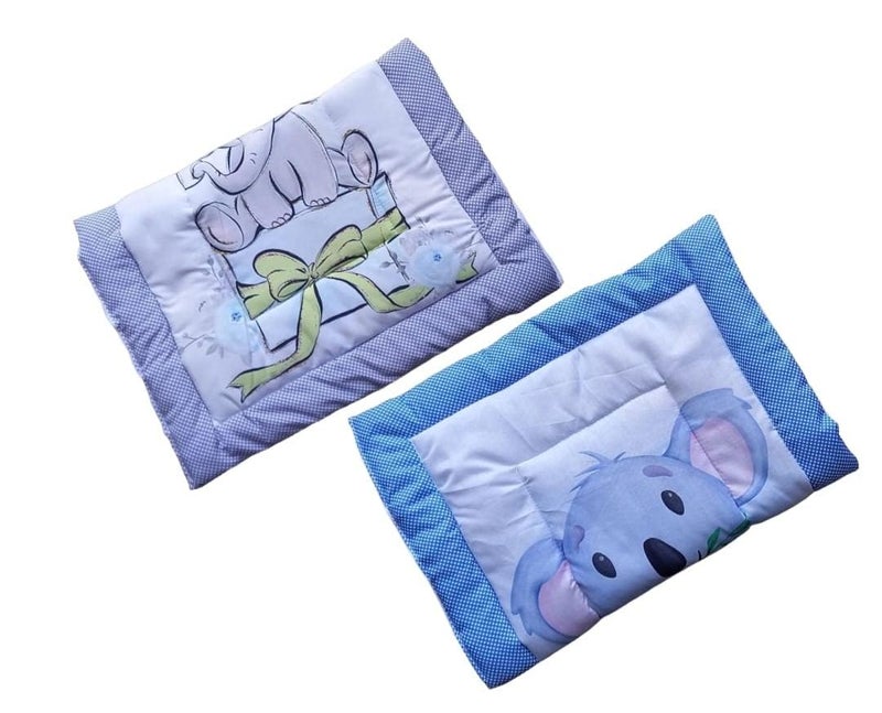 SmallBerry™ Combo Newborn Baby Pom Pom Cotton Baby Bed | Godari | Cradle Bed | Crib Sheet | Changing Mat Baby Godadi | Godari | Bedding Set | Mattress_Pack of 2 Piece_Panda & Girraffe - Image 2