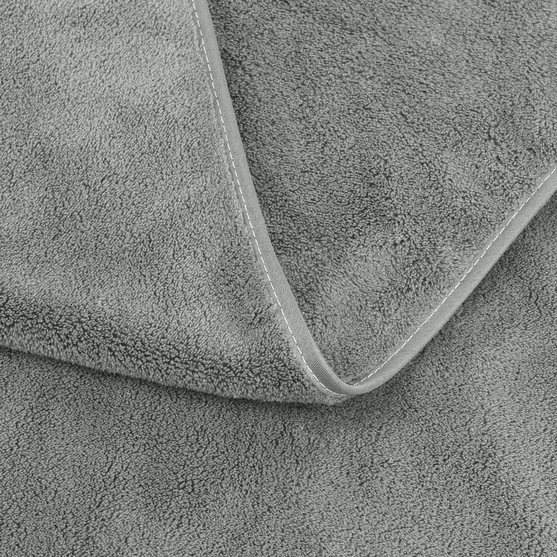 JML Extra Large Bath Sheet Towels Set of 2, 40"x80"- 350GSM Fleece Microfiber Body Towel Set for Adult - Super Soft Absorbent, Lint Free BathSheet for Sauna Yoga Hotel Shower Pool, Grey - Image 5