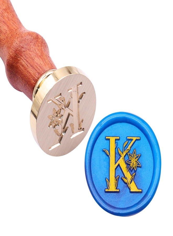 SWANGSA Initial Alphabet L Wax Seal Stamp Kit, Elegant Botanical Flower Floral Letter Sealing Stamp with 200pcs Sealing Wax Beads Kit (L) - Image 2
