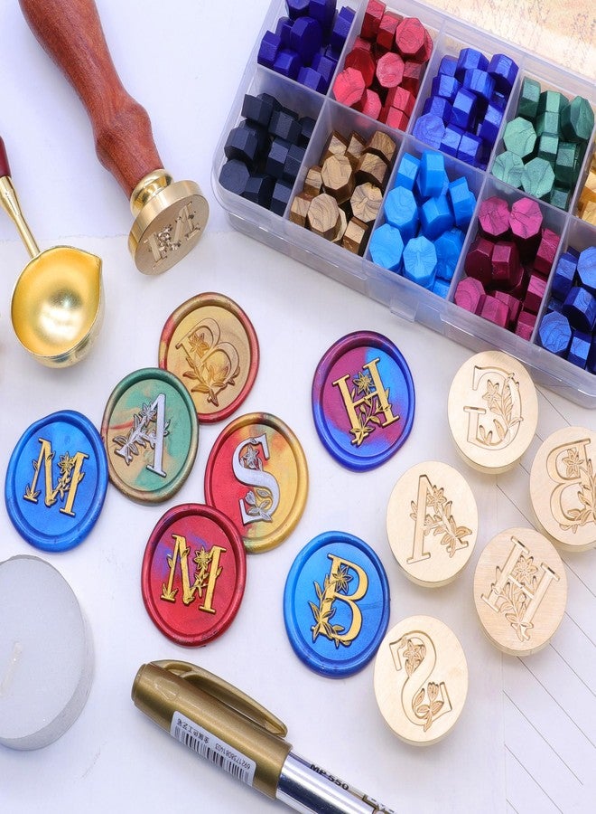 SWANGSA Initial Alphabet L Wax Seal Stamp Kit, Elegant Botanical Flower Floral Letter Sealing Stamp with 200pcs Sealing Wax Beads Kit (L) - Image 4