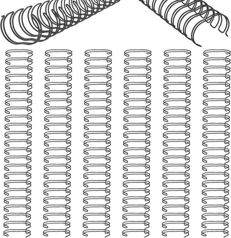 Zonon 6 Pieces Binding Wire Twin Loop Spines Double Loop Binding Wire 1 Inch Cinch Diameter 23 Holes for Teacher Student Document Notebook Making(Black) - Image 1