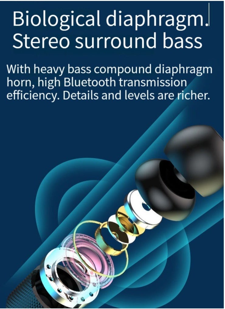 Generic - Wireless bluetooth headset sports binaural in-ear neck hanging neck headset super long standby battery life blue - Image 1